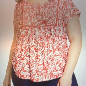 Tommy Hilfiger Plus Size Floral Short Sleeve Pintuck Top - 3X